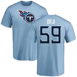 Anfernee Orji Tennessee Titans Men's Light Blue Name & Number Logo T-Shirt -