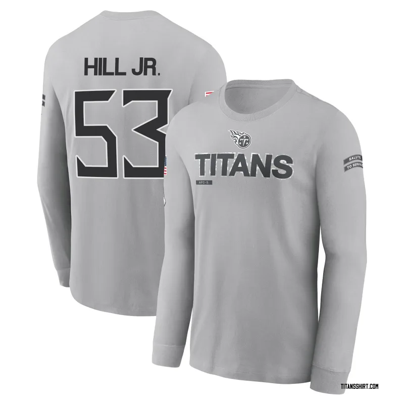 Anthony Hill Jr. Tennessee Titans Men's Gray 2024 Salute to Service Long Sleeve T-Shirt