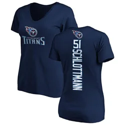 Austin Schlottmann Tennessee Titans Women's Navy Backer Slim Fit T-Shirt -