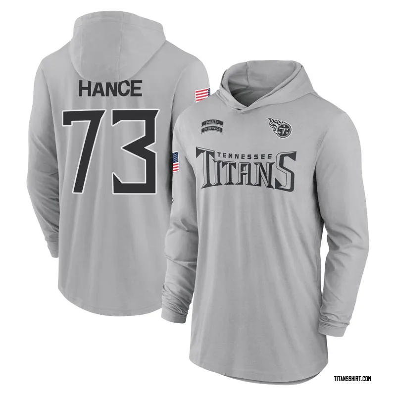 Blake Hance Tennessee Titans Youth Gray 2024 Salute to Service Lightweight Performance Long Sleeve Hooded T-Shirt