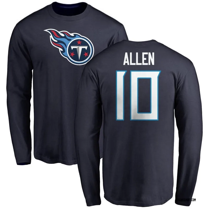 Brandon Allen Tennessee Titans Youth Navy Name & Number Logo Long Sleeve T-Shirt -