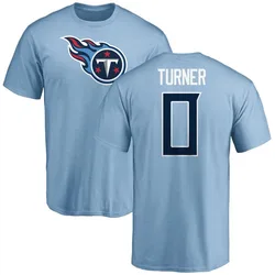 Cole Turner Tennessee Titans Men's Light Blue Name & Number Logo T-Shirt -