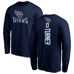 Cole Turner Tennessee Titans Men's Navy Backer Long Sleeve T-Shirt -