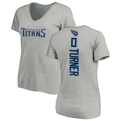 Cole Turner Tennessee Titans Women's Backer V-Neck T-Shirt - Ash