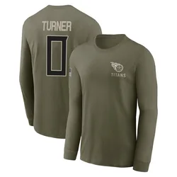 Cole Turner Tennessee Titans Youth Olive 2025 Salute to Service Sideline Long Sleeve T-Shirt