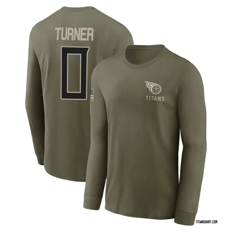 Cole Turner Tennessee Titans Youth Olive 2025 Salute to Service Sideline Long Sleeve T-Shirt
