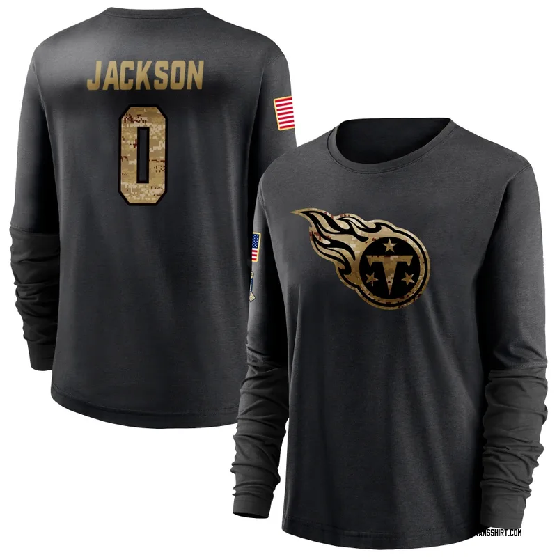 Courtney Jackson Tennessee Titans Women's Black 2020 Salute To Service Sideline Performance Long Sleeve T-Shirt