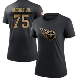 Dan Moore Jr. Tennessee Titans Women's Black 2020 Salute To Service Performance T-Shirt