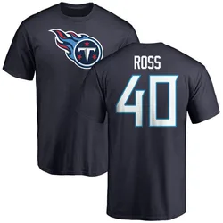 Davion Ross Tennessee Titans Men's Navy Name & Number Logo T-Shirt -