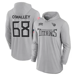 Devonte O'Malley Tennessee Titans Men's Gray 2024 Salute to Service Lightweight Performance Long Sleeve Hooded T-Shirt