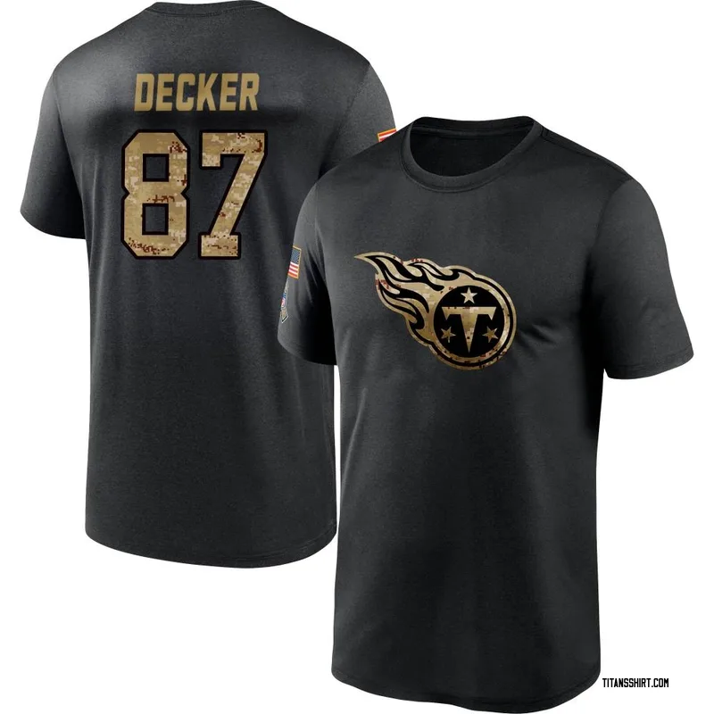 Eric Decker Tennessee Titans Youth Black 2020 Salute To Service Performance T-Shirt
