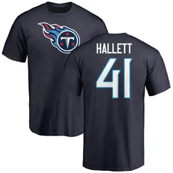 Erick Hallett Tennessee Titans Men's Navy Name & Number Logo T-Shirt -