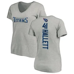 Erick Hallett Tennessee Titans Women's Backer V-Neck T-Shirt - Ash
