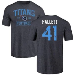 Erick Hallett Tennessee Titans Youth Navy Distressed Name & Number Tri-Blend T-Shirt