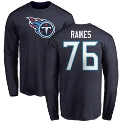 Isaiah Raikes Tennessee Titans Men's Navy Name & Number Logo Long Sleeve T-Shirt -