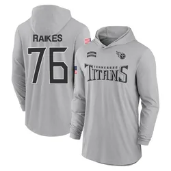 Isaiah Raikes Tennessee Titans Youth Gray 2024 Salute to Service Lightweight Performance Long Sleeve Hooded T-Shirt