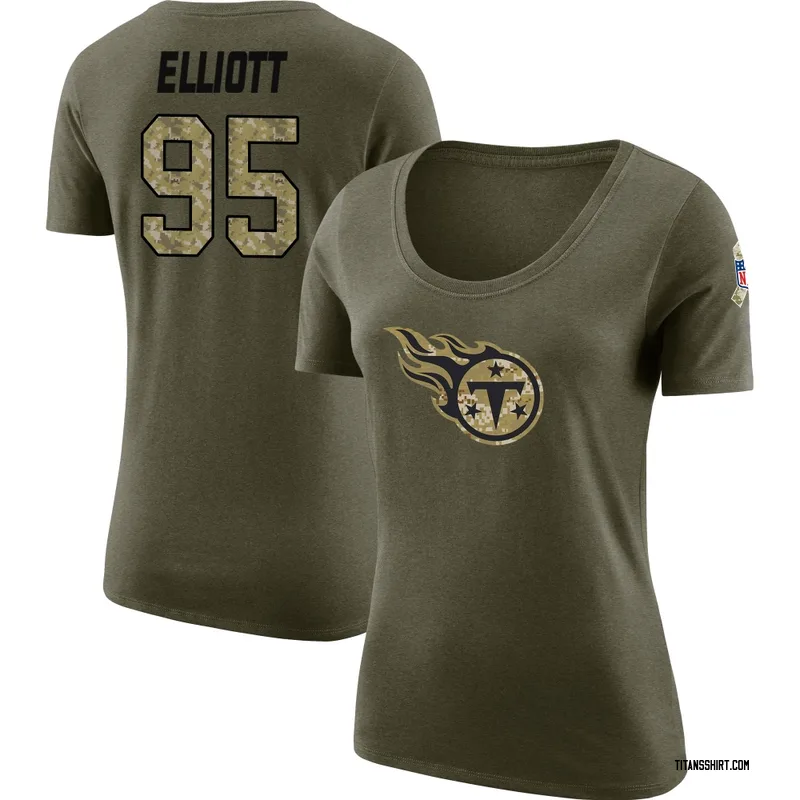 Jordan Elliott Tennessee Titans Women's Legend Olive Salute to Service Scoop Neck T-Shirt