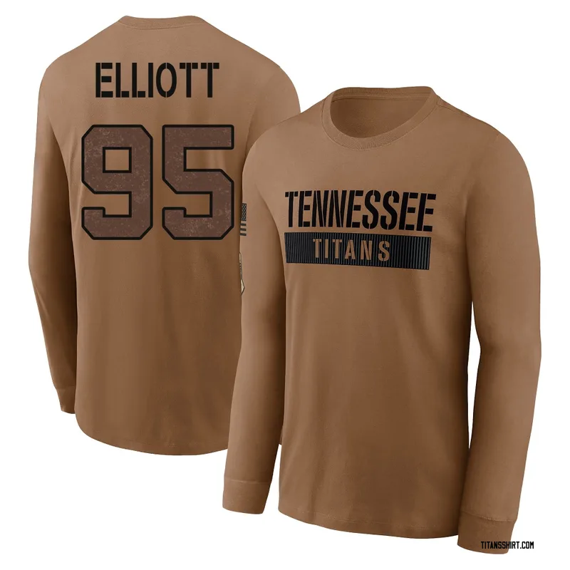 Jordan Elliott Tennessee Titans Youth Brown 2023 Salute To Service Long Sleeve T-Shirt