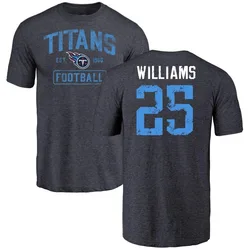 Joshua Williams Tennessee Titans Youth Navy Distressed Name & Number Tri-Blend T-Shirt