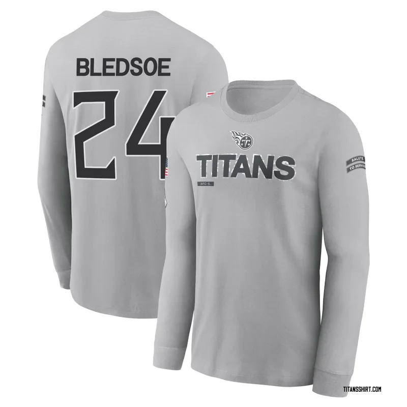 Joshuah Bledsoe Tennessee Titans Youth Gray 2024 Salute to Service Long Sleeve T-Shirt