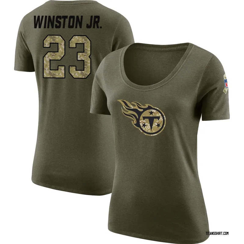 Kevin Winston Jr. Tennessee Titans Women's Legend Olive Salute to Service Scoop Neck T-Shirt