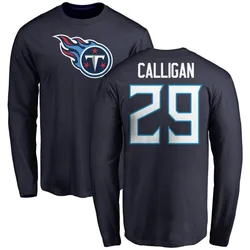 Keydrain Calligan Tennessee Titans Youth Navy Name & Number Logo Long Sleeve T-Shirt -