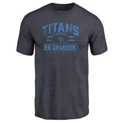 Kylen Granson Tennessee Titans Men's Navy by Flanker Tri-Blend T-Shirt -