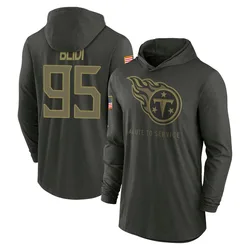 Philip Blidi Tennessee Titans Men's Forest/Green 2025 Salute to Service Sideline Lightweight Hooded Pullover Long Sleeve T-Shirt