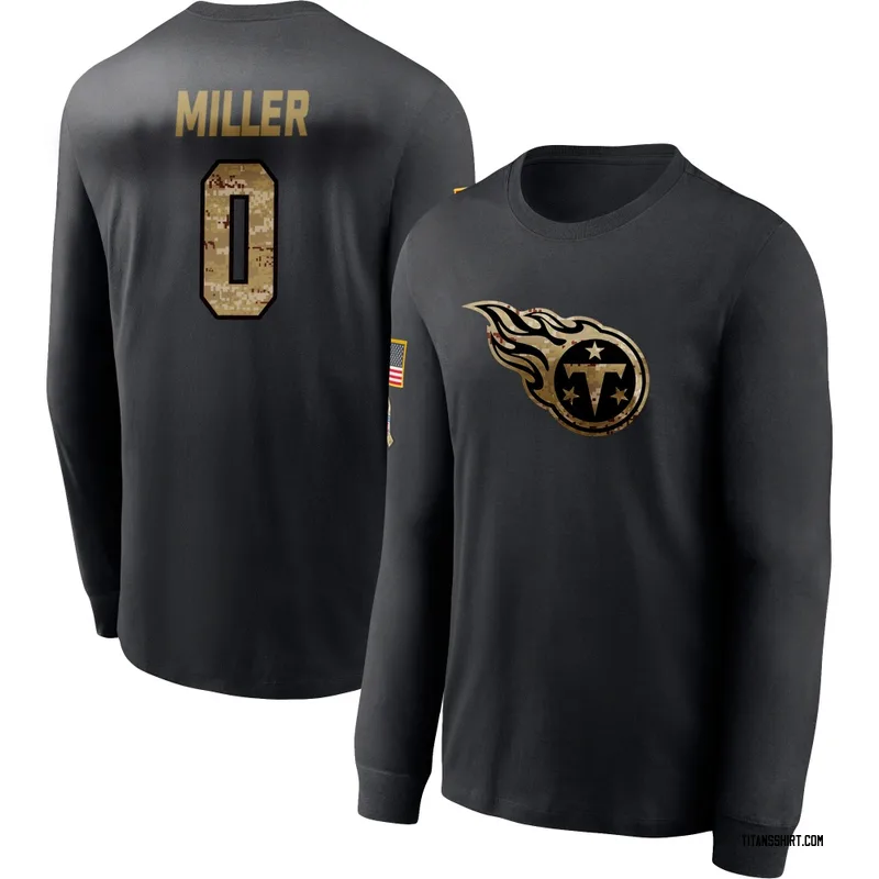 Rasheed Miller Tennessee Titans Men's Black 2020 Salute To Service Sideline Performance Long Sleeve T-Shirt
