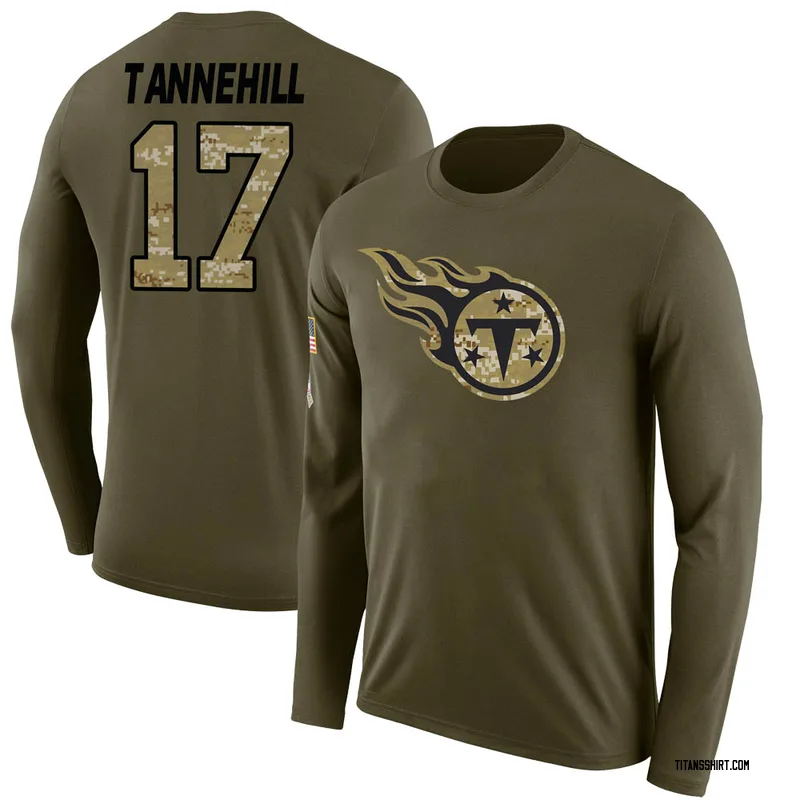 Ryan Tannehill Tennessee Titans Men's Legend Olive Salute to Service Sideline Long Sleeve T-Shirt