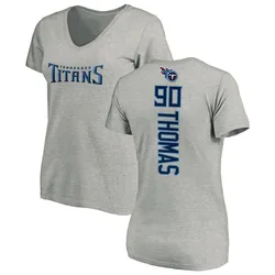 Solomon Thomas Tennessee Titans Women's Backer V-Neck T-Shirt - Ash
