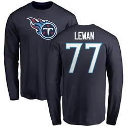 Taylor Lewan Tennessee Titans Men's Navy Name & Number Logo Long Sleeve T-Shirt -