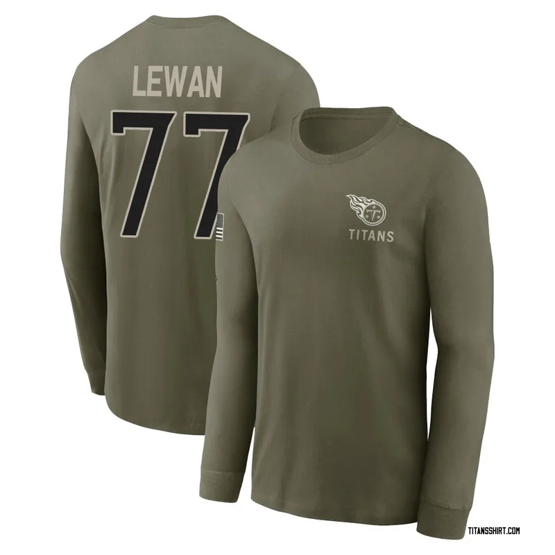 Taylor Lewan Tennessee Titans Youth Olive 2025 Salute to Service Sideline Long Sleeve T-Shirt