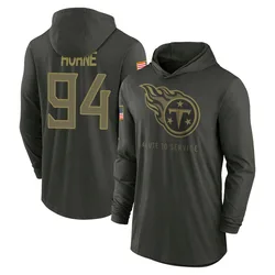 Timmy Horne Tennessee Titans Youth Forest/Green 2025 Salute to Service Sideline Lightweight Hooded Pullover Long Sleeve T-Shirt