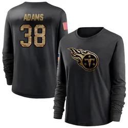 Tony Adams Tennessee Titans Women's Black 2020 Salute To Service Sideline Performance Long Sleeve T-Shirt
