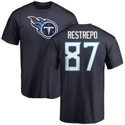 Xavier Restrepo Tennessee Titans Men's Navy Name & Number Logo T-Shirt -