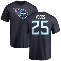 Xavier Woods Tennessee Titans Youth Navy Name & Number Logo T-Shirt -